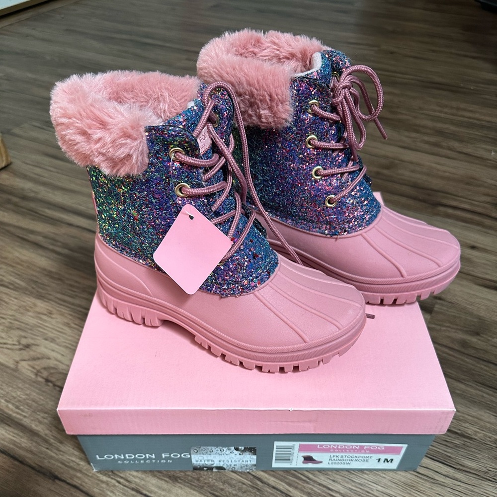 London fog girls snow boots size 1 nwt